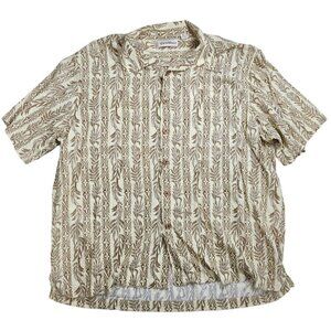 Caribbean Tan Hawaiian button up shirt, size XL